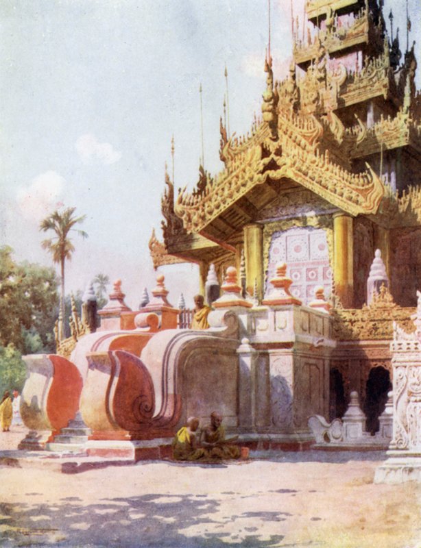 Portiek van het Gouden Klooster van de Koninginnen, Mandalay door Robert George Talbot Kelly