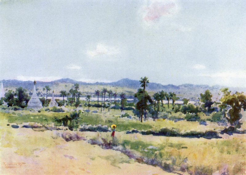 De Irrawaddy-vallei bij Meegyoungyai door Robert George Talbot Kelly