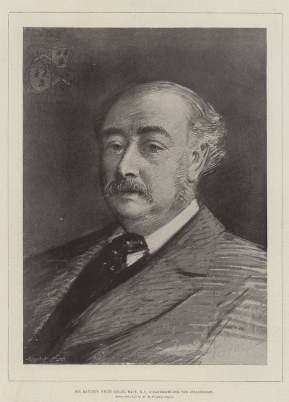 Sir Matthew White Ridley, Baronet, MP, een kandidaat voor het voorzitterschap door Robert Ponsonby Staples