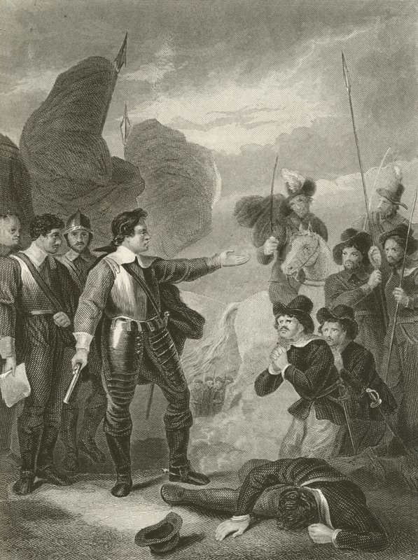 Cromwell onderdrukt de muiterij in het leger door Robert Smirke