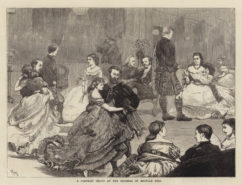 Een Portretgroep op het Bal van de Hertogin van Argyll door Robert Walker Macbeth