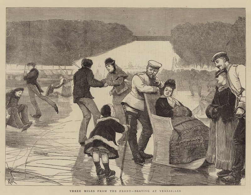 Drie mijl van het front, schaatsen in Versailles door Robert Walker Macbeth