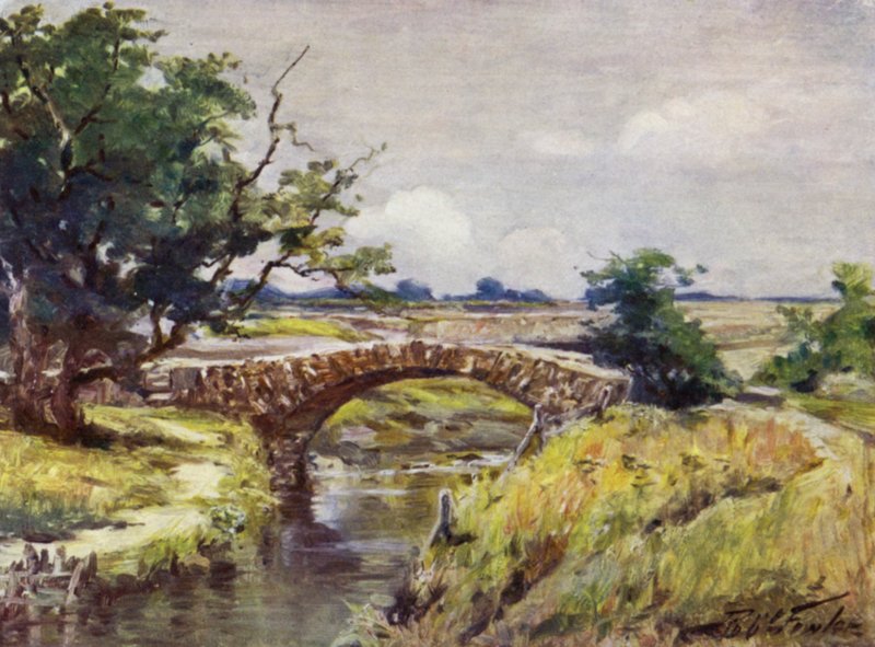 Oude Romeinse Brug, nabij Swansea door Robert (after) Fowler