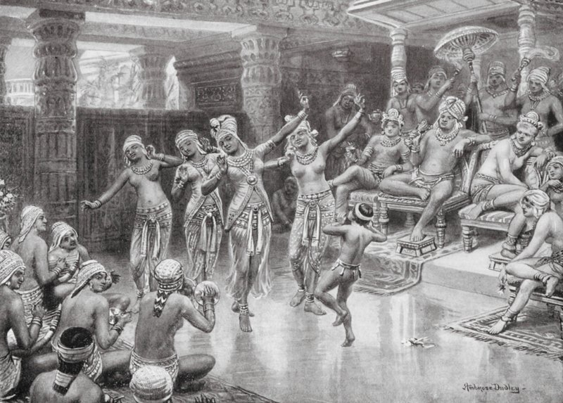 Een Grote Indiase Prins viert zijn Overwinning (litho) door Robert Ambrose Dudley