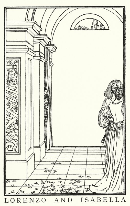 Illustratie voor Gedichten van John Keats: Isabella of De Pot met Basilicum door Robert Anning Bell