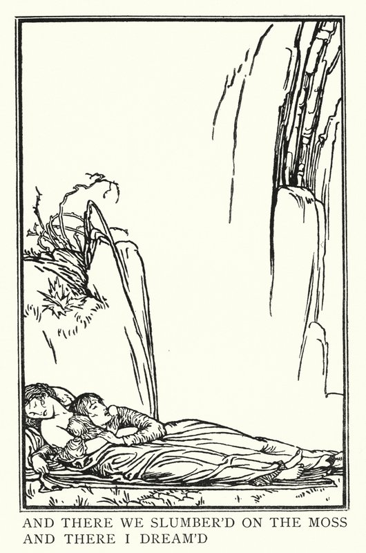 Illustratie voor Gedichten van John Keats: La Belle Dame Sans Merci door Robert Anning Bell