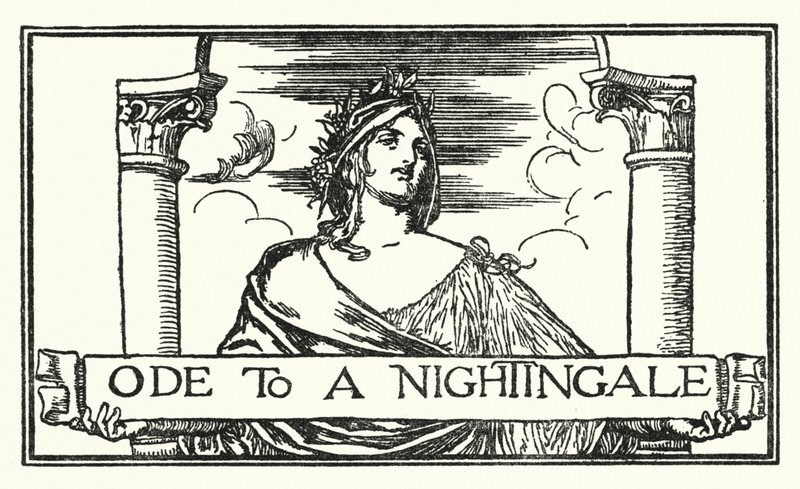 Illustratie voor Gedichten van John Keats: Ode aan een Nachtegaal (litho) door Robert Anning Bell