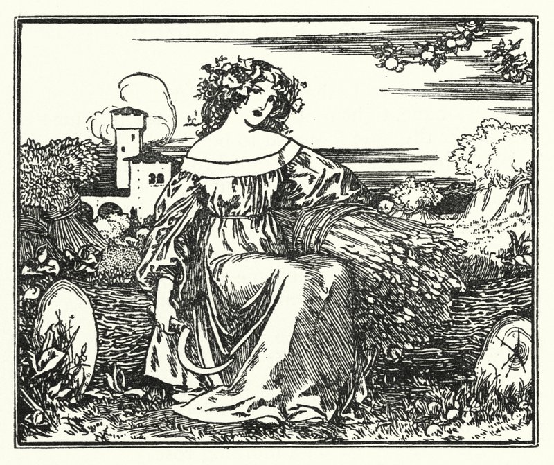 Illustratie voor Gedichten van John Keats: Aan de Herfst (litho) door Robert Anning Bell