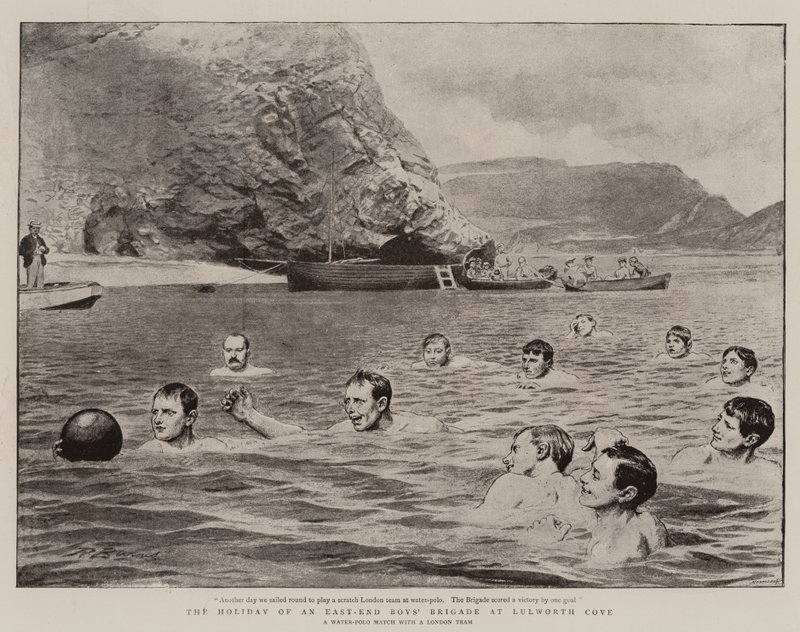 De Vakantie van een East-end Jongensbrigade bij Lulworth Cove door Robert Barnes