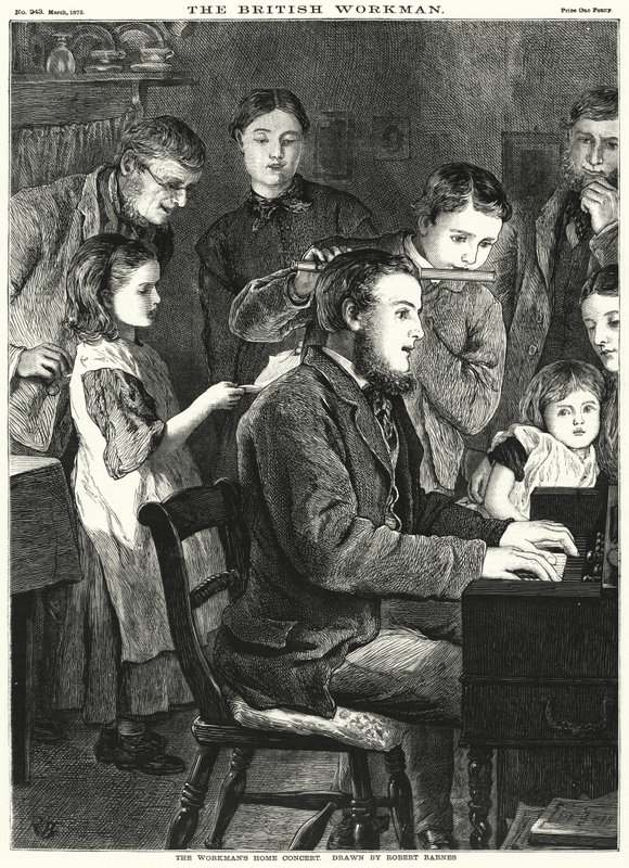 Het Concert van de Arbeider (gravure) door Robert Barnes