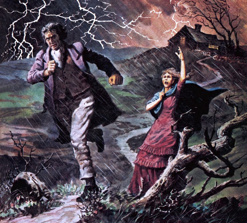 Heathcliff en Cathy, uit de roman Wuthering Heights door Robert Brook
