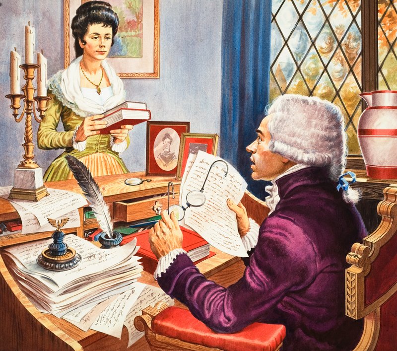 Robespierre en Eleanore Duplay (gouache op papier) door Robert Brook