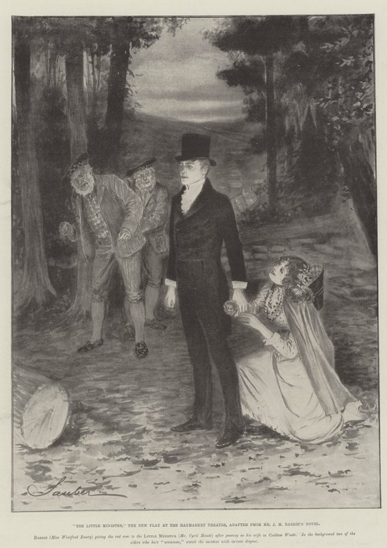 De kleine minister, het nieuwe stuk in het Haymarket Theatre, aangepast van de roman van Mr J M Barrie door Robert Sauber