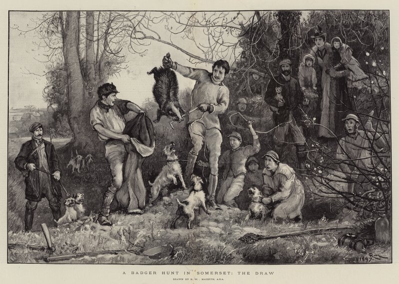 Een dassenjacht in Somerset, de trek door Robert Walker Macbeth