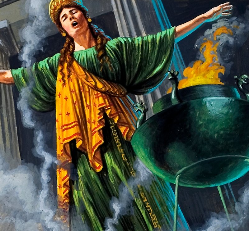 Priesteres die in trance gaat door Roger Payne