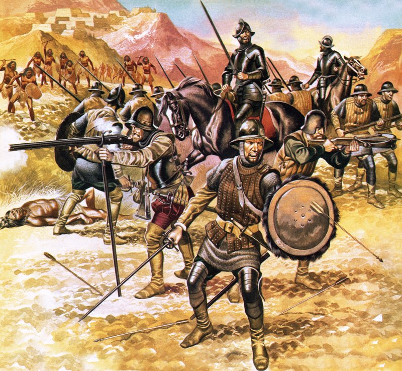 Expeditie van Francisco de Coronado naar het Amerikaanse westen door Ron Embleton