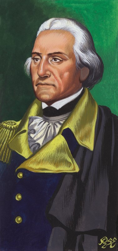 George Washington (gouache op papier) door Ron Embleton