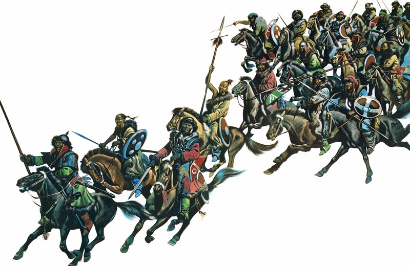 Mongoolse krijgers door Ron Embleton