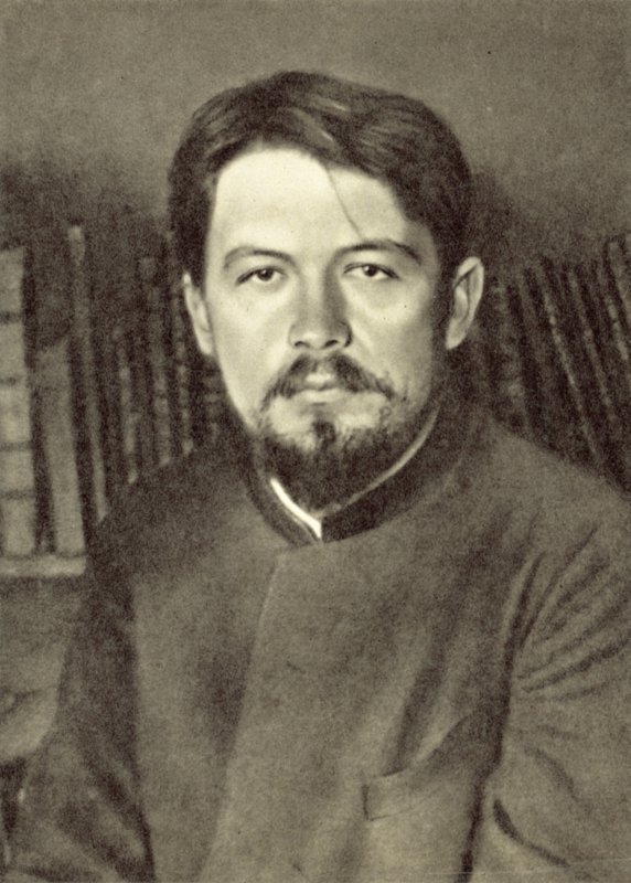 Anton Tsjechov op zijn landgoed Melikhovo, Rusland, eind maart 1892 door Russian Photographer