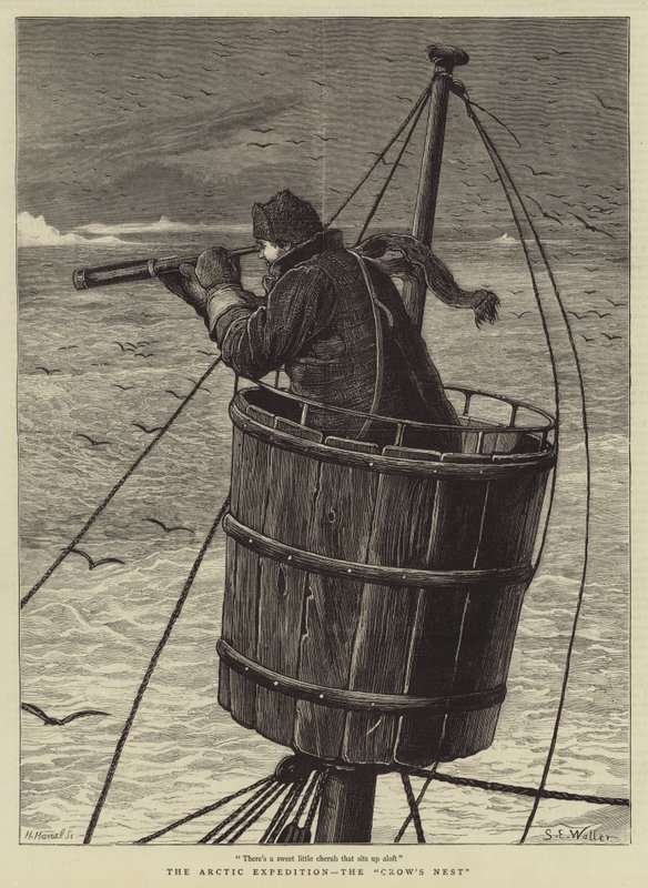 De Arctische expeditie, het kraaiennest door Samuel Edmund Waller