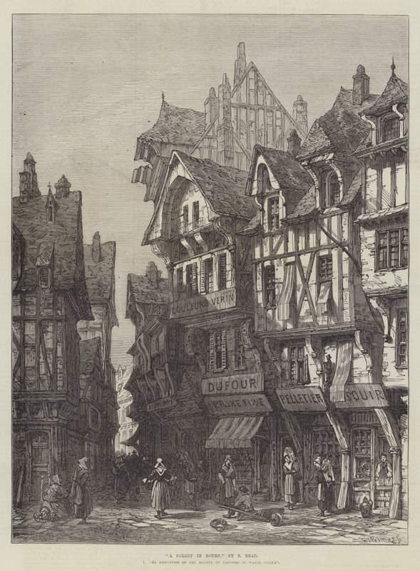 Een straat in Rouen door Samuel Read