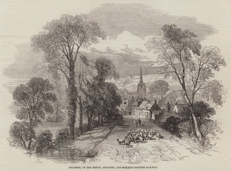 Ancaster, aan de Boston, Sleaford en Midland Counties Railway door Samuel Read
