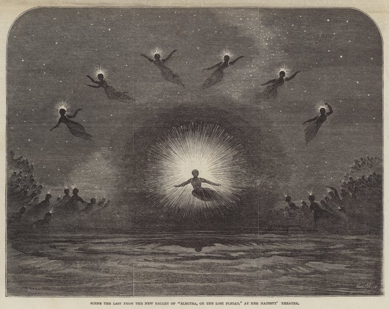 Scène de laatste uit het nieuwe ballet van Electra, of De verloren Pleiade, in Her Majesty
