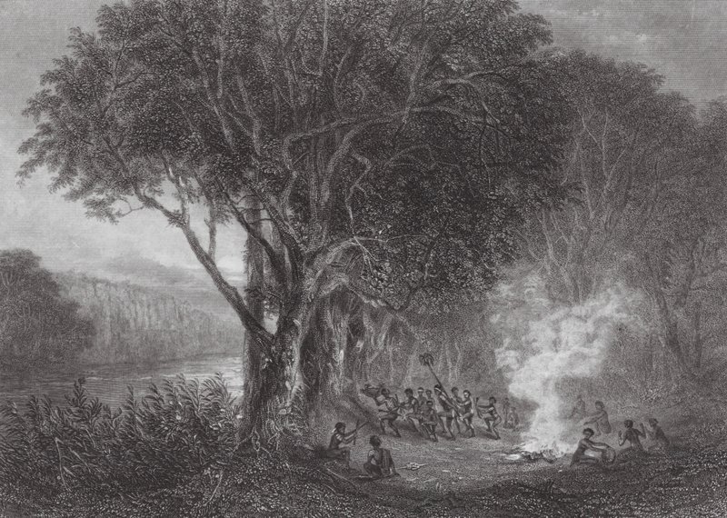 Australië: Carrobboree aan de Oevers van de Murray door Samuel (after) Prout