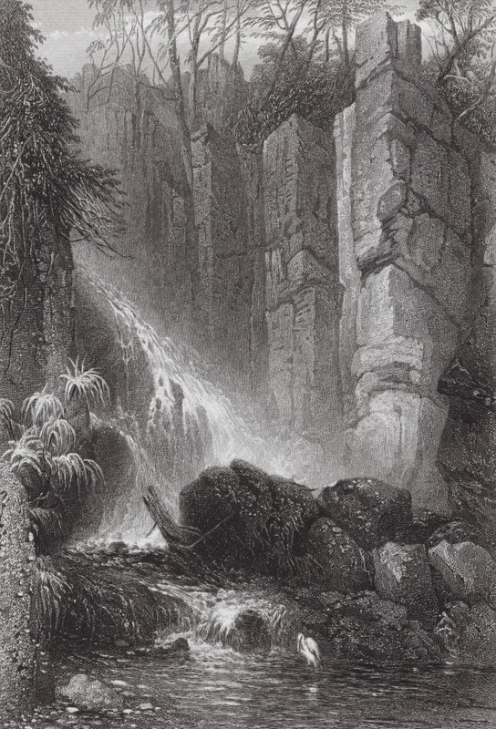 Australië: Cataract Gle, Mount Wellington, Tasmanië door Samuel (after) Prout