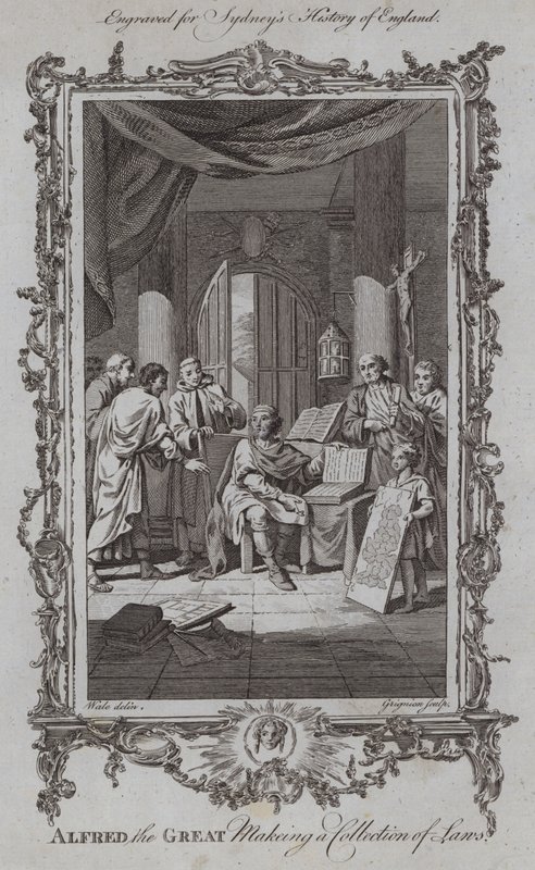 Alfred de Grote Maakt een Verzameling Wetten door Samuel (after) Wale