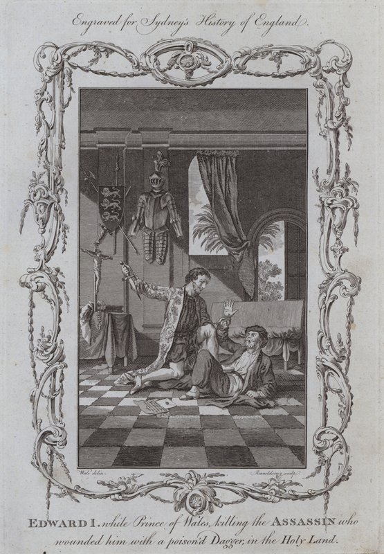 Edward I, terwijl Prins van Wales, doodt de Moordenaar die hem met een vergiftigde Dolk verwondde in het Heilige Land door Samuel (after) Wale