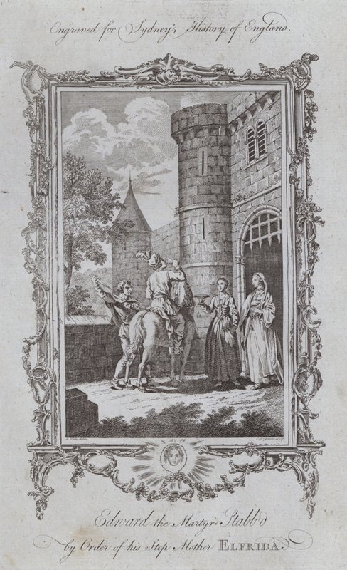 Edward de Martelaar Gestoken in Opdracht van zijn Stiefmoeder Elfrida door Samuel (after) Wale