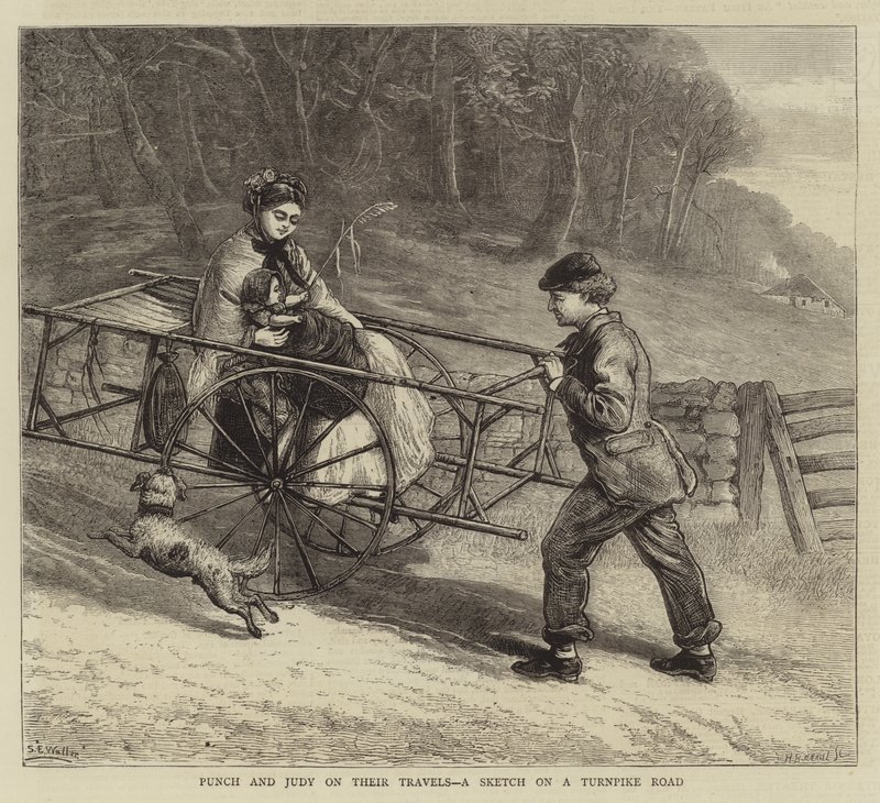 Punch en Judy op hun Reizen, een Schets op een Tolweg door Samuel Edmund Waller
