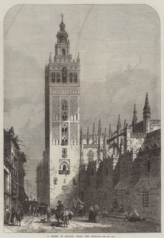 Een straat in Sevilla, Spanje, de Giralda door Samuel Read