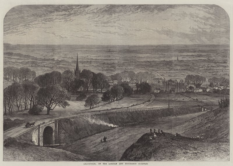 Leadenham, aan de Lincoln en Honington spoorweg door Samuel Read