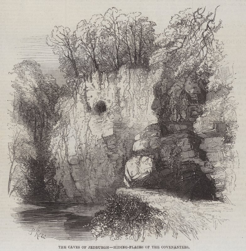 De Grotten van Jedburgh, Schuilplaatsen van de Covenanters door Samuel Read