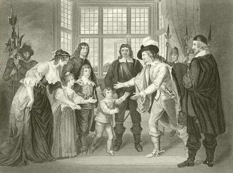 Het interview van Karel I met zijn kinderen door Samuel Woodforde