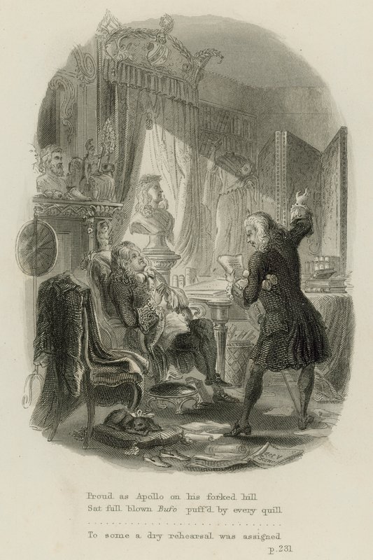 Scène uit Epistle to Doctor Arbuthnot, door Alexander Pope (gravure) door Scottish School
