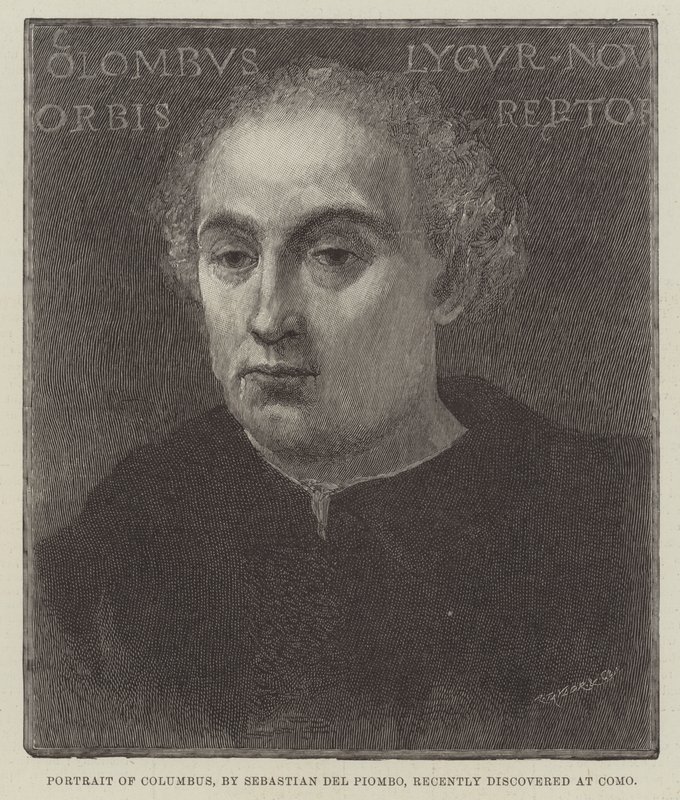 Portret van Columbus, onlangs ontdekt in Como door Sebastiano del Piombo