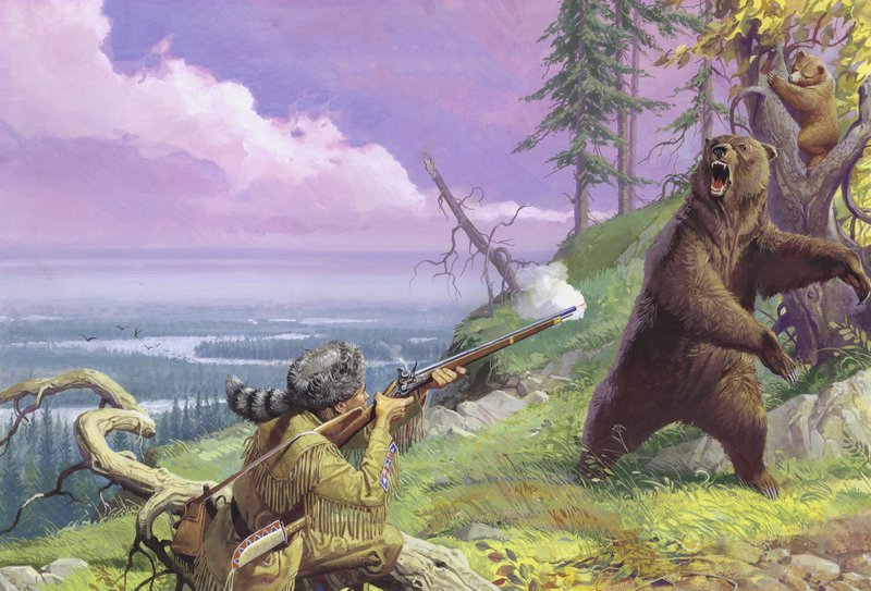 Daniel Boone baant het pad van de wildernis door Severino Baraldi