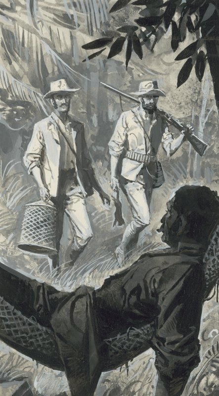 Henry Walter Bates en Alfred Russel Wallace (gouache op papier) door Severino Baraldi