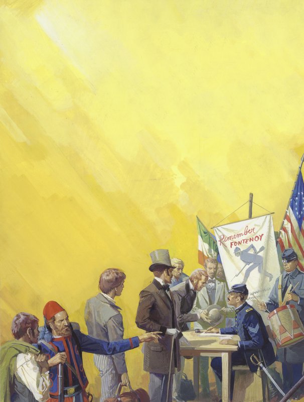 Ierse rekrutering voor de Amerikaanse Burgeroorlog door Severino Baraldi