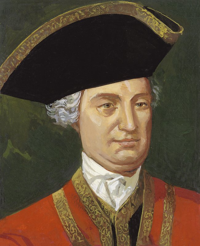 Portret van Robert Clive van India (gouache op papier) door Severino Baraldi