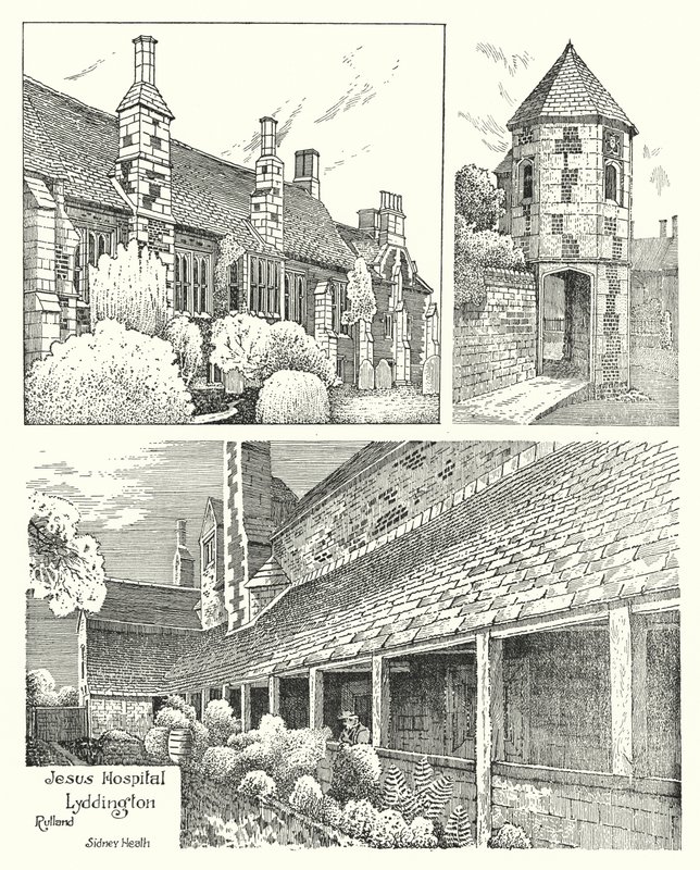 Jesus Hospital, Lyddington, Rutland (gravure) door Sidney Heath