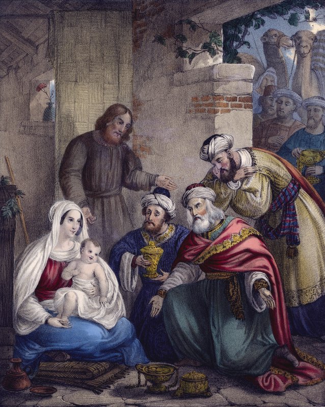 De aanbidding en offers van de wijzen door Siegfried Detler Bendixen