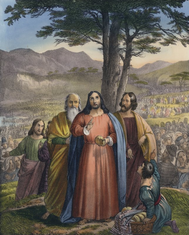 Christus voedt de menigte door Siegfried Detler Bendixen