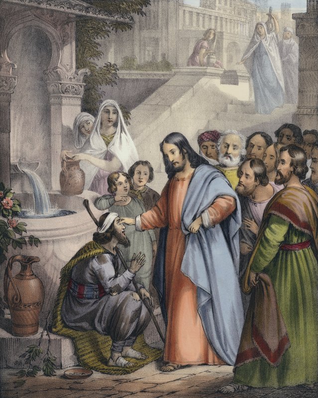 Jezus geeft zicht aan een blindgeborene door Siegfried Detler Bendixen