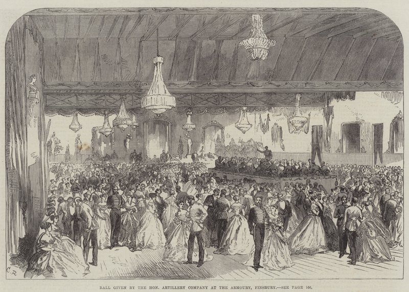 Bal gegeven door de Honourable Artillery Company in de Armoury, Finsbury door Sir John Charles Robinson