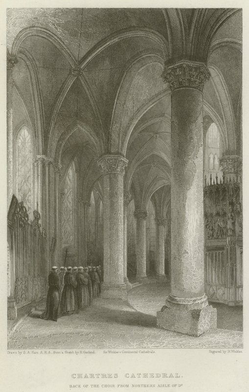 Kathedraal van Chartres, Achterkant van het koor vanuit de noordelijke beuk door Solomon Alexander Hart