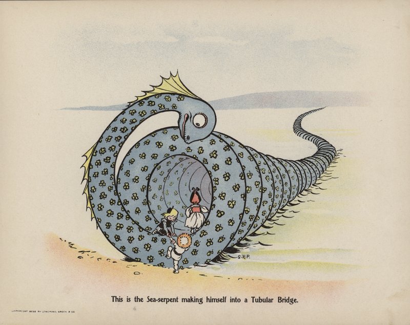 Illustratie voor Verdere Daden van de Drie Stoute Babes (kleurenlitho) door Sophia Rosamond Praeger